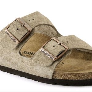 Birkenstock Arizona Suede Leather Sandal Taupe beige Size 37